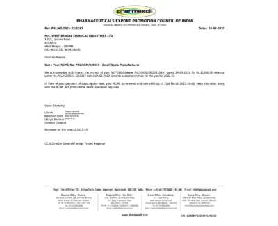 WBCIL Certificate - Small Scale Manufacturer