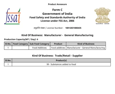WBCIL Certificate - fssai