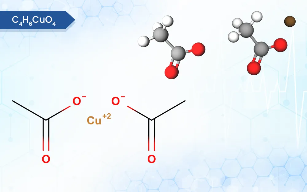 Copper Acetate C4H6CuO4 CAS 142712 MW 181.63 g/mol