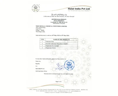 WBCIL Certificate - Halal India Pvt Ltd