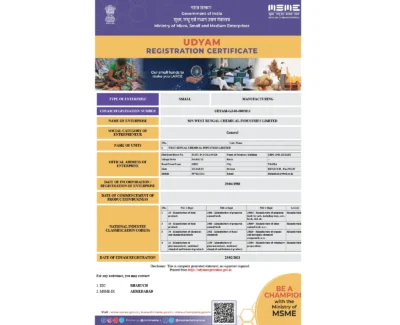 MSME (Udyam) Registration Certificate - WBCIL