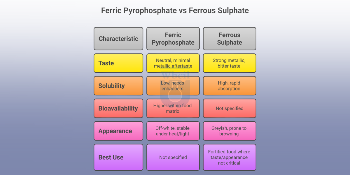 Ferric pyrophosphate vs ferrous sulphate